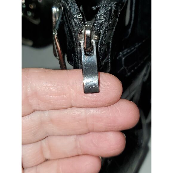 A Heeled Ankle Bootie Whimsigoth Punk Style Glam Rock Grunge Heavy Metal Sz 8.5 - Picture 14 of 14